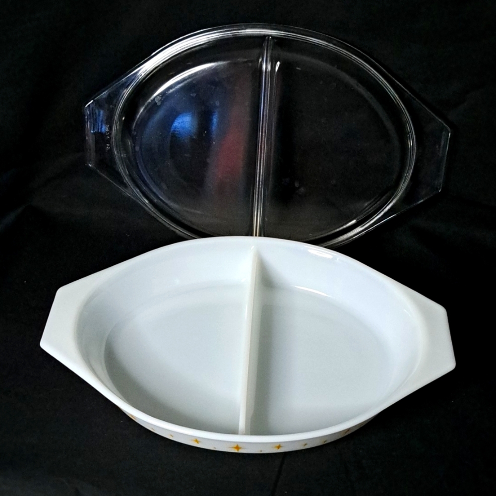 Vintage PYREX Atomic Starburt Casserole Dish with Warmer - Picture 10 of 10